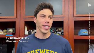 Christian Yelich discusses his fivehit game in Brewers huge win over the White Sox [upl. by Aina]