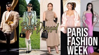 TOP 10 BEST DRESSED AT PARIS FASHION WEEK 2024 HAUTE COUTURE [upl. by Nohsal182]