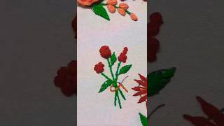 Colourful Flower🌺for🧤🪡🌹⚘️🥢 handembroidery for beginnershighlights handembroiderydesign 2024shorts [upl. by Siocnarf]