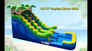 USA Bouncers 14 FT Tropical Water Slide [upl. by Mallorie325]