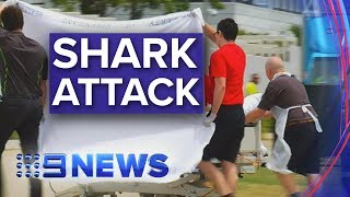 Two British tourists savaged by shark in Whitsundays  Nine News Australia [upl. by Onitnerolf]