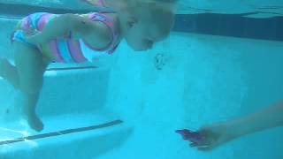 Baby swimming quotSwim from Stairs to mommyquot [upl. by Giavani354]