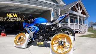 New upgrade is INSANE  Core Moto Apex 6 wheels on NEW GSXR 1000R [upl. by Egarton]