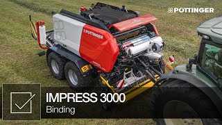 Binding on the IMPRESS round baler  PÖTTINGER [upl. by Kandace]