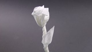 Napkin Rose for valentines day  origami [upl. by Dong350]