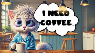 Coffee Gives Exhausted Mother Cat Super Powers ☕😹  Funny Cat Story cat kitten story [upl. by Alane]