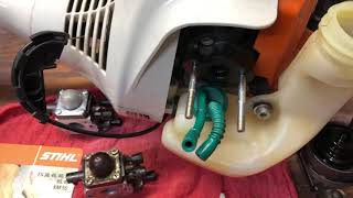 Replace fuel filter on a Stihl string trimmer [upl. by Vallo]