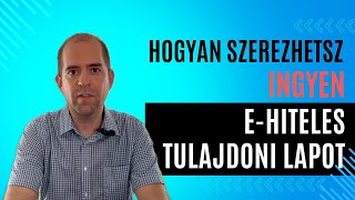 Ehiteles tulajdoni lap lekérése online ügyfélkapu segítségével Évente 2 db ingyen [upl. by Trever361]