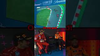 Charles and lando react to the inchident in mexico formula1 f1 mexicogp racing autosport [upl. by Drhcir698]