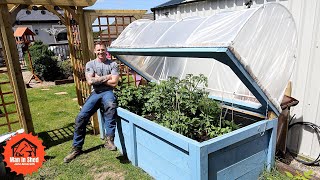 Hoop House Poly Tunnel Raised Bed Planter Box  With Hinged Top Easy to Build Garden Ideas [upl. by Anemolif]