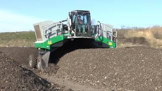 Komptech Topturn X55 Compost Windrow Turner  MSW Fines Processing [upl. by Ennaj]