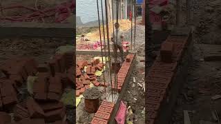 Plinth Level Brick 🧱 work start construction sitework civilengineering shorts building [upl. by Olram960]