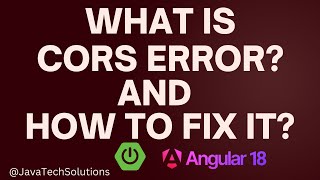 What is CORS Fix CORS Error Angular  Spring Boot [upl. by Berkeley]