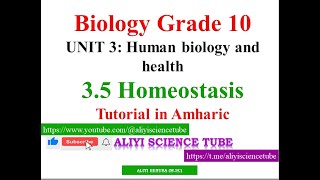 Homeostasis tutorial in Amharic on Biology Grade 10 Unit 3 Part Eight 8 [upl. by Asina118]