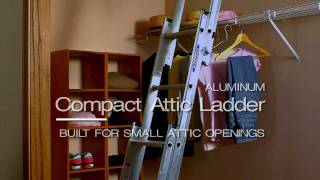 Werner Compact Attic Ladder  Convenient Handrail [upl. by Sisenej]