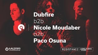 Dubfire b2b Nicole Moudaber b2b Paco Osuna  Ultra 2018 Resistance Megastructure  Day 2 BEATTV [upl. by Anilos]