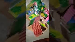 make a carton house made wooden card board housecard board house cardboarhouse [upl. by Anawk]