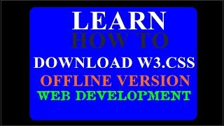 how to download w3css from w3schools offline version for free [upl. by Emmerich]