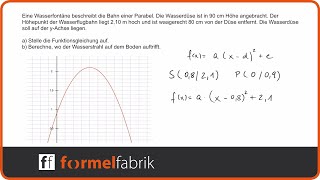 Quadratische Funktionen Textaufgabe Wasserfontäne [upl. by Hairas985]