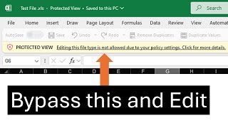 How to Bypass Editing Not Allowed Policy in Excel [upl. by Eleanora]