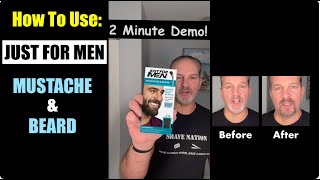 How To Use Just For Men Mustache amp Beard2mins [upl. by Papke820]