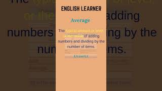 English Word  Average  Meaning With An Example englishwords english average [upl. by Yablon]