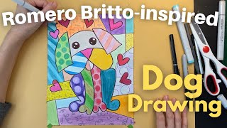 Romero Britto for Kids amp Teens How to Draw a Dog  Easy Tutorial [upl. by Asek411]