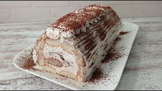 Ohne Eier und ohne BACKEN TIRAMISU ROLLE In 10 Minuten Schnell und Lecker  29 [upl. by Orms]