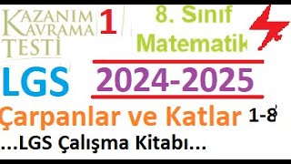 8 Sınıf Matematik Ünitelendirilmiş Örnek Sorular 1 Ünite  LGS Çalışma Kitabı 1 ünite  2024 2025 [upl. by Aleina]