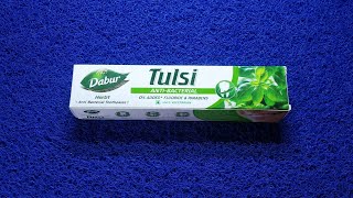 Dabur tulsi anti bacterial tooth paste review [upl. by Aklam677]