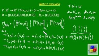 Matriz asociada a una transformación lineal respecto de bases B1 B2 01 [upl. by Nessej]