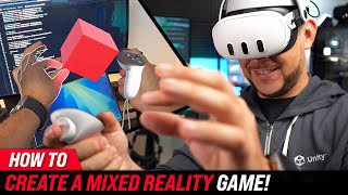 How to create a Quest 3 Mixed Reality Game  Unity BEGINNER Tutorial [upl. by Yeldnarb115]