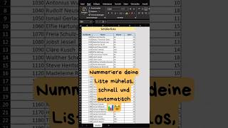 Nummeriere deine Liste mühelos schnell und automatisch mit der SequenzFormel in Excel 📊🤓 excel [upl. by Regnij]