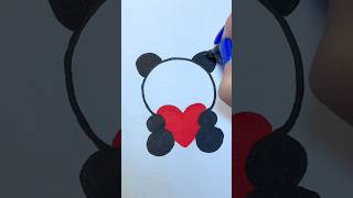 How to draw a cute panda 🐼 Simple drawing idea [upl. by Lorain]