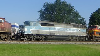 CPKC 250 with CMQ 9011 meets 2 261 with KCS switcher at Bettendorf plus 576 earlier in the day July [upl. by Gwendolen]