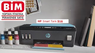 BİM AKTÜEL  HP Smart Tank 516 Çok Fonksiyonlu Bitmeyen Mürekkepli Yazıcı  Ver2 [upl. by Seeto]