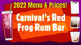 Carnival Cruise Drink Menu Prices for Red Frog Rum Bar [upl. by Sollars261]