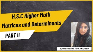 HSC Higher Math Chapter 1Matrix English Version Part 2 [upl. by Elvyn817]