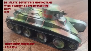 BT2 Soviet light fast moving wheeledtracked tank Late version 1933 HobbyBoss 84516 model kit 135 [upl. by Esten455]