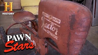 Pawn Stars Ricks RISKY DEAL for Antique Pedal Tractor Season 7  History [upl. by Eetnahs75]