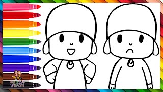 Dibuja y Colorea A Pocoyó Feliz VS Pocoyó Triste 😃👶🙁 Dibujos Para Niños [upl. by Dobrinsky]