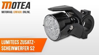 Motorrad Zusatzscheinwerfer LED Lumitecs S2 mit E Zulassung [upl. by Akemak]