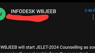 JELET 2024 Counselling DATE 😰Official Update from WBJEE🔴 jelet2024 [upl. by Adivad]