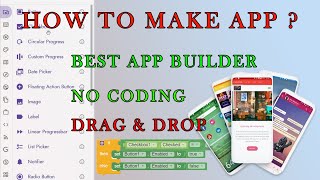 How to make your own Android apps in minutes without coding  drag amp drop app builder [upl. by Schertz]