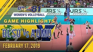 UAAP 81 WV DLSU vs ADMU  Game Highlights  February 17 2019 [upl. by Bahe235]