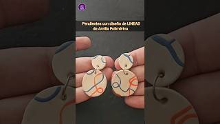 Pendientes con diseño de LINEAS de arcillapolimerica  Creaciones Poliméricas short [upl. by Einnod]