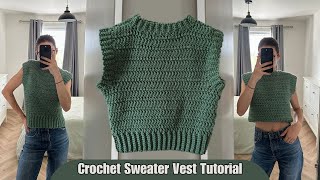 Beginner friendly crochet vest tutorial I Kenikse Crochet [upl. by Einahteb]