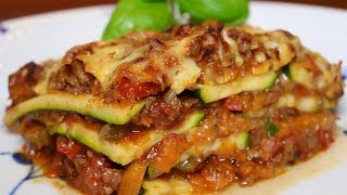 Lasagnes aux courgettes à la sauce Bolognaise  Lasagnes sans pâtes  Recette  205 [upl. by Elades]