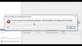 How to attach database mdf file in sql server and fix an error occurred when attaching the database [upl. by Ssirk]