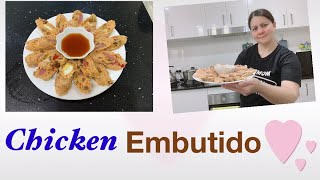 HOW TO COOK CHICKEN EMBUTIDO BY MOMMY O [upl. by Kcirted472]